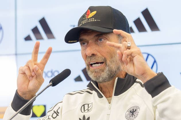 UEFA Nations League 2026–2027 Roster Announcement Press Conference with National Team Coach Jürgen Klopp. National Team Coach Jürgen Klopp speaks to journalists at a press conference on the DFB Campus in Frankfurt am Main on September 17, 2026, Frankfurt am Main, Hesse, Germany, DFB Campus