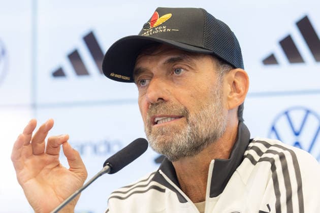 UEFA Nations League 2026–2027 Roster Announcement Press Conference with National Team Coach Jürgen Klopp. National Team Coach Jürgen Klopp speaks to journalists at a press conference on the DFB Campus in Frankfurt am Main on September 17, 2026, Frankfurt am Main, Hesse, Germany, DFB Campus