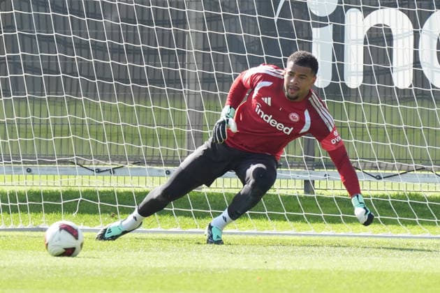 Goalkeeper Noah Atubolu, Eintracht Frankfurt, September 17, 2026, Bundesliga, 2026–27 season, Eintracht Frankfurt training