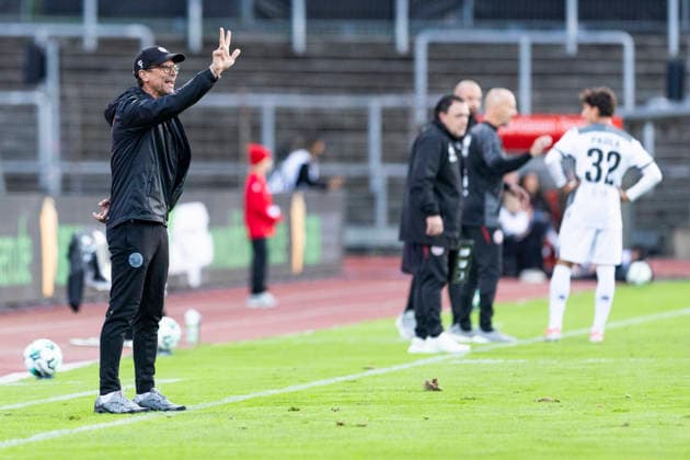 3. Liga, Fortuna Köln vs. SV Wehen Wiesbaden, September 16, 2026; Matthias Mink, Fortuna Köln Head Coach; 3. Liga, Fortuna Köln vs. SV Wehen Wiesbaden, Matchday 6, on September 16, 2026, Südstadion, Cologne DFB regulations prohibit any use of photographs as image sequences and or quasi-video Copyright: xBEAUTIFULxSPORTS Meuselx