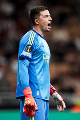 AC MIlan v SL Benfica - UEFA Europa League Anatoliy Trubin of SL Benfica reacts during the UEFA Europa League 2026 27 league phase football match between AC Milan and SL Benfica. Milan Italy Copyright: xNicolòxCampox