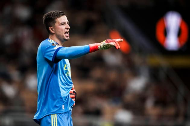 AC MIlan v SL Benfica - UEFA Europa League Anatoliy Trubin of SL Benfica gestures during the UEFA Europa League 2026 27 league phase football match between AC Milan and SL Benfica. Milan Italy Copyright: xNicolòxCampox
