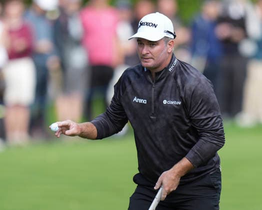 VIRGINIA WATER, ENGLAND - SEPTEMBER 17: Ryan Fox (NZL) after holing a putt on the 18th green during Round 1 at the BMW PGA, Golf Herren Championship at Wentworth Golf Club, Virginia Water on September 17, 2026 in Surrey, England The BMW PGA Championship