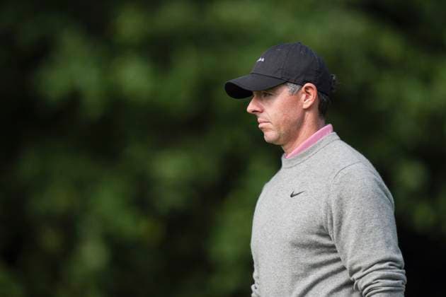 VIRGINIA WATER, ENGLAND - SEPTEMBER 17: Rory McIlroy (IRE) walks from the second tee during Round 1 at the BMW PGA, Golf Herren Championship at Wentworth Golf Club, Virginia Water on September 17, 2026 in Surrey, England The BMW PGA Championship