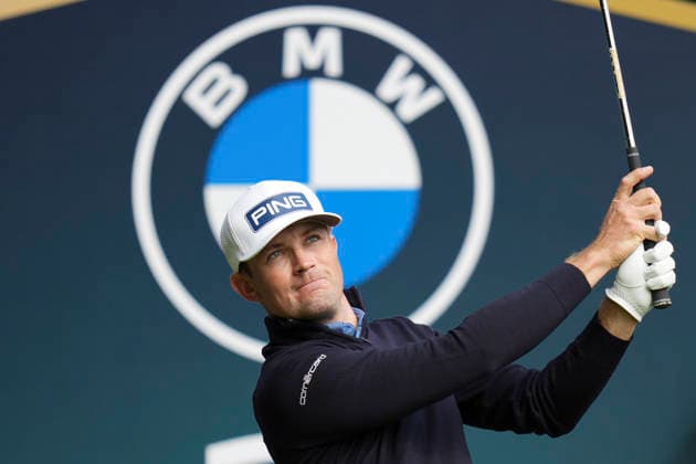 VIRGINIA WATER, ENGLAND - SEPTEMBER 17: Joel Girrbach (SUI) plays from the 2nd tee during Round 1 at the BMW PGA, Golf Herren Championship at Wentworth Golf Club, Virginia Water on September 17, 2026 in Surrey, England The BMW PGA Championship