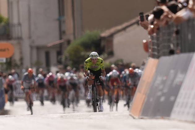 Italy s Filippo D Aiuto of General Store - Essegibi - F.lli Curia winner of the stage during the Giro d™Abruzzo, stage 3 from Oricola - Piana del Cavaliere to San Benedetto dei Marsi (159 km) - Abruzzo, Italy - Thursday, September 17, 2026. - cycling.  Copyright: xMassimoxPaolone LaPressex