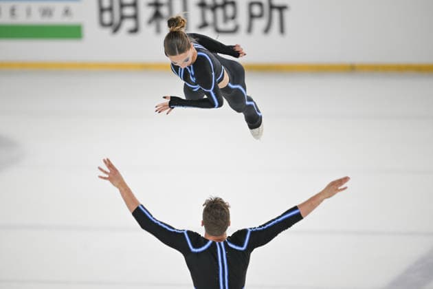 ISU Junior Grand Prix of Figure skating, Eiskunstlauf in Ankara ANKARA, TURKIYE - SEPTEMBER 17: Young figure skaters perform during the junior pair skating short program event on the opening day of the ISU Junior Grand Prix of Figure Skating at the Cayyolu Ice Skating Complex in Ankara, Turkiye, on September 17, 2026. Organized jointly by the International Skating Union (ISU) and the Turkish Ice Skating Federation, the tournament brings together 144 athletes from 39 countries competing across multiple disciplines. Harun Ozalp Anadolu Ankara Turkey. Editorial use only. Please get in touch for any other usage.  Copyright: x2026xAnadoluxHarunxOzalpx