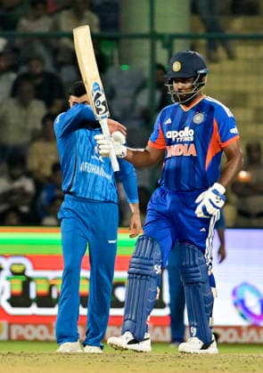 AFG vs IND, 3rd T20I New Delhi, Sep 17 (ANI): India s Sanju Samson celebrates his half-century during the 3rd T20I against Afghanistan at Arun Jaitley Stadium, in New Delhi on Thursday. NEW DELHI Delhi India Copyright: xANIx ANI_20260917378