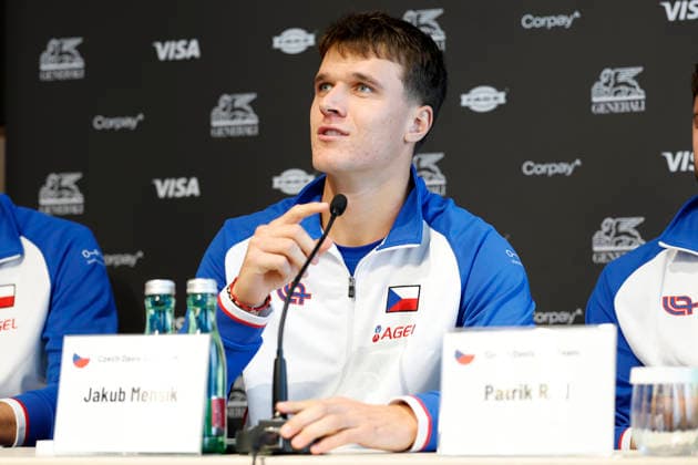 Czech tennis player Jakub Mensik at a press conference, PK, Pressekonferenz ahead of the 2026 Davis Cup Men s World Team Tennis Championship match against the U.S., in Prague, Czech Republic, September 17, 2026. (CTKxPhoto PavelxLebeda) CTKPhotoF202609170020001  CTKPhotoF202609170020001