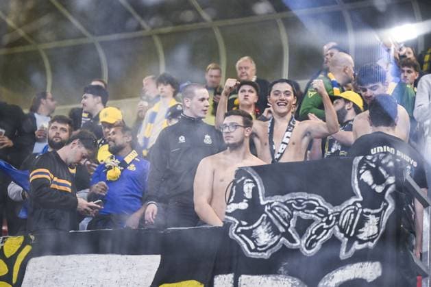 Union s supporters pictured before a soccer game between Czech FC Viktoria Plzen and Belgian Royale Union Saint-Gilloise, Thursday 17 September 2026 in Plzen, Czech Republic, on the first day (out of 8) in the league phase of the UEFA Europa League competition. TOM GOYVAERTS TomxGoyvaerts  x186774941x