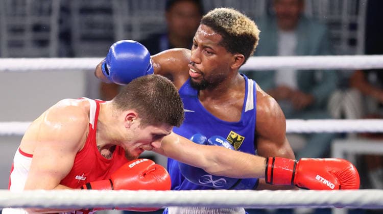 Boxen, EM in Sofia #2 17.09.2026 Sofia(Bulgaria) European Boxing Senior Elite Championships men s 70 kg Preliminaries Round of 32 Vadzim Vauchok(L) Belarus ,Randi Botikali(r) Germany :