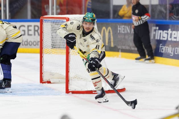 Alex Grossrubatscher 91, Tölzer Löwen, during the game between ESV Kaufbeuren and Tölzer Löwen, ice hockey, men s, Oberliga Süd, 2026–2027, Matchday 1 on September 17, 2026, in Kaufbeuren, Energie Schwaben Arena, Bavaria, Germany