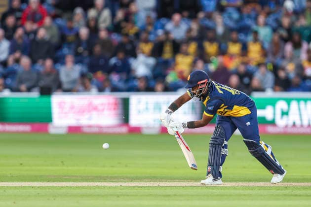 England v Sri Lanka - 2nd Vitality IT20 Charith Asalanka of Sri Lanka, wearing number 72, plays a defensive shot during the second men s international T20 match between England and Sri Lanka at Sophia Gardens in Cardiff, on September 17, 2026. Cardiff South Glamorgan United Kingdom  Copyright: xMIxNewsx originalFilename:fletcher-englandv260917_np6y1.jpg