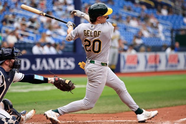 September 17, 2026, St. Petersburg, Florida, USA: Athletics third baseman Zach Gelof (20) grounds out to Tampa Bay Rays shortstop Taylor Walls (6) during an MLB, Baseball Herren, USA game on September 17, 2026 at Tropicana Field. The Rays beat the Athletics 10-1 and swept the series. MLB 2026: Tampa Bay Rays 10 : 1 Athletics  - ZUMAh180 20260917_zsp_h180_037 Copyright: xKimxHukarix