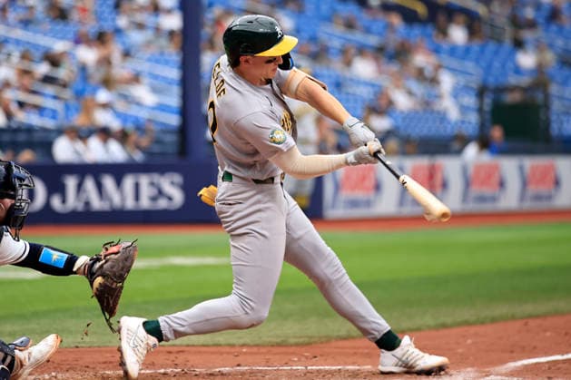 September 17, 2026, St. Petersburg, Florida, USA: Athletics third baseman Zach Gelof (20) grounds out to Tampa Bay Rays shortstop Taylor Walls (6) during an MLB, Baseball Herren, USA game on September 17, 2026 at Tropicana Field. The Rays beat the Athletics 10-1 and swept the series. MLB 2026: Tampa Bay Rays 10 : 1 Athletics  - ZUMAh180 20260917_zsp_h180_062 Copyright: xKimxHukarix