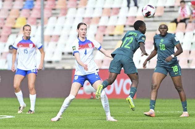 SOCCER - FIFA World Cup, WM, Weltmeisterschaft, Fussball - U-20 Women s - England vs. Nigeria Photo by IPA ABACAPRESS.COM88638339 - May Sarwie (ENG) and Tosin Rafiu (NGA) during the Round of 16 match between England and Nigeria at the FIFA U-20 Women s World Cup in Bielsko-Biala, Poland, on September 17, 2026 Bielsko-Biala Poland  Copyright: xIPAxSport ABACAx