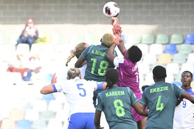 SOCCER - FIFA World Cup, WM, Weltmeisterschaft, Fussball - U-20 Women s - England vs. Nigeria Photo by IPA ABACAPRESS.COM88638358 - Zaraz Shaw (ENG), 18, Christiana Uzoma (NGA), Ramotalahi Kareem (NGA) and Onyedikachi Ekezie (NGA) during the FIFA U-20 Women’s World Cup Round of 16 match between England and Nigeria in Bielsko-Biala, Poland, on September 17, 2026 Bielsko-Biala Poland  Copyright: xIPAxSport ABACAx