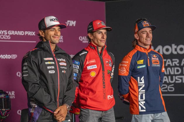 MOTORSPORTS - MotoGP - Austrian Grand Prix Photo by IPA ABACAPRESS.COM88640915 - Jorge Martin (Aprilia Racing), Marc Marquez (Ducati Lenovo Team) and Pedro Acosta (Red Bull KTM Factory Racing) during the pre-event press conference, PK, Pressekonferenz for the Austrian MotoGP Grand Prix at the Red Bull Ring racetrack in Spielberg, Austria, on September 17, 2026. Austria Austria  Copyright: xIPAxSport ABACAx