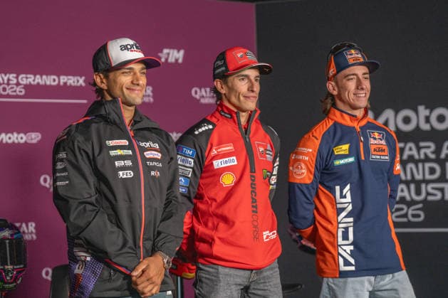 MOTORSPORTS - MotoGP - Austrian Grand Prix Photo by IPA ABACAPRESS.COM88640919 - Jorge Martin (Aprilia Racing), Marc Marquez (Ducati Lenovo Team) and Pedro Acosta (Red Bull KTM Factory Racing) during the pre-event press conference, PK, Pressekonferenz for the Austrian MotoGP Grand Prix at the Red Bull Ring racetrack in Spielberg, Austria, on September 17, 2026. Austria Austria  Copyright: xIPAxSport ABACAx