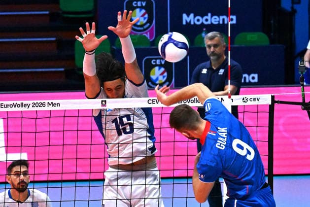 VOLLEYBALL - CEV Eurovolley Men - Slovakia vs. Greece Photo by IPA ABACAPRESS.COM88642376 - GULAK Erik (Greece) Modena Italy  Copyright: xIPAxSport ABACAx