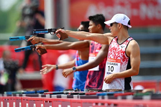 Kazuaki Sekigawa (JPN), SEPTEMBER 18, 2026 - Modern pentathlon, moderner Fünfkampf : Men s Individual Laser Run at Anjo Sports Park during the Asian Games Aichi-Nagoya 2026 in Aichi, Japan. Noxthirdxpartyxsales  aflo_348907621 KenjiroxMatsuox