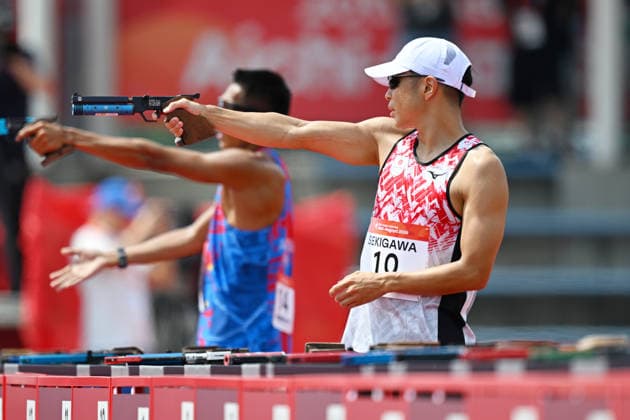 Kazuaki Sekigawa (JPN), SEPTEMBER 18, 2026 - Modern pentathlon, moderner Fünfkampf : Men s Individual Laser Run at Anjo Sports Park during the Asian Games Aichi-Nagoya 2026 in Aichi, Japan. Noxthirdxpartyxsales  aflo_348907626 KenjiroxMatsuox