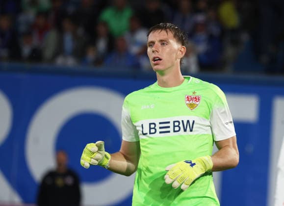 FC Hansa Rostock vs. VFB Stuttgart II, Rostock, September 16, 2026, Soccer 3rd Division, FC Hansa Rostock vs. VFB Stuttgart II, Goalkeeper Rerik von der Felsen, VFB Stuttgart II, Rostock, Ostseestadion, Mecklenburg-Western Pomerania, Germany