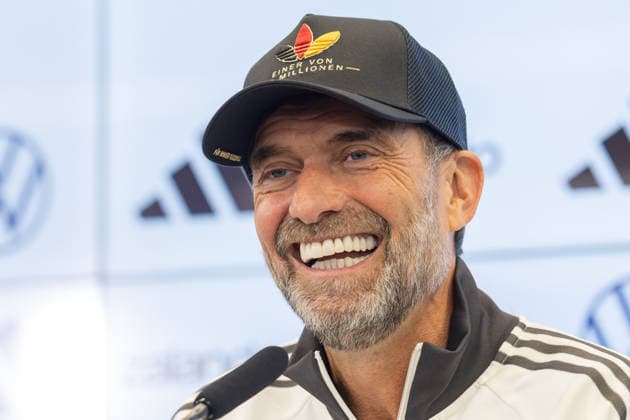 UEFA Nations League 2026–2027 Roster Announcement Press Conference with National Team Coach Jürgen Klopp National Team Coach Jürgen Klopp speaks to journalists at a press conference on the DFB Campus in Frankfurt am Main on September 17, 2026, Frankfurt am Main, Hesse, Germany, DFB Campus