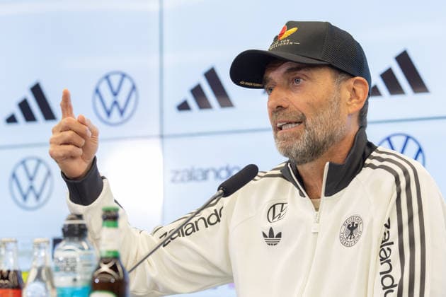 UEFA Nations League 2026–2027 Roster Announcement Press Conference with National Team Coach Jürgen Klopp National Team Coach Jürgen Klopp speaks to journalists at a press conference on the DFB Campus in Frankfurt am Main on September 17, 2026, Frankfurt am Main, Hesse, Germany, DFB Campus