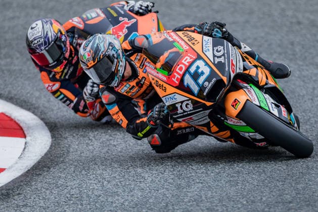 MOTORSPORTS - MotoGP, GP of Austria 2026 SPIELBERG,AUSTRIA,18.SEP.26 - MOTORSPORTS - Moto2, Grand Prix of Austria, Red Bull Ring, practice. Image shows Celestino Vietti (ITA BETA Tools SpeedRS Team) and Jose Antonio Rueda (ESP Red Bull KTM Ajo).  GEPAxpictures xMatthiasxTrinkl