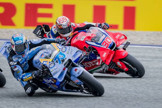 MOTORSPORTS - MotoGP, GP of Austria 2026 SPIELBERG,AUSTRIA,18.SEP.26 - MOTORSPORTS - MotoGP, Grand Prix of Austria, Red Bull Ring, practice. Image shows Alex Marquez (ESP BK8 Gresini Racing MotoGP) and Takaaki Nakagami (JPN Honda HRC Castrol).  GEPAxpictures xMatthiasxTrinkl