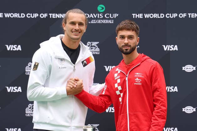 Davis Cup Draw Ceremony: Germany vs. Croatia; Team Germany: L-R Alexander Zverev (GER), Dino Prizmic (CRO); Heristo Arena, Halle, Westphalia, Germany; Tennis; Davis Cup 20026; Davis Cup; Heristo Arena, Halle, Westphalia, North Rhine-Westphalia, Germany; September 18, 2026 Copyright: xJuergenxHasenkopfx