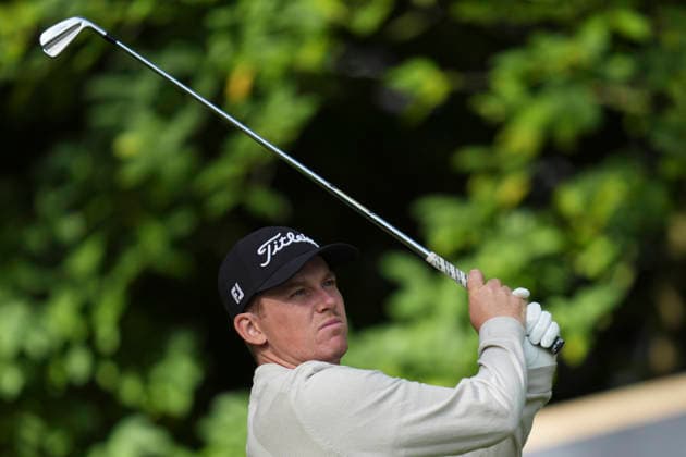 VIRGINIA WATER, ENGLAND - SEPTEMBER 18: Daniel Hillier (NZL) plays from the sixteenth tee during Round 2 at the BMW PGA, Golf Herren Championship at Wentworth Golf Club, Virginia Water on September 18, 2026 in Surrey, England The BMW PGA Championship