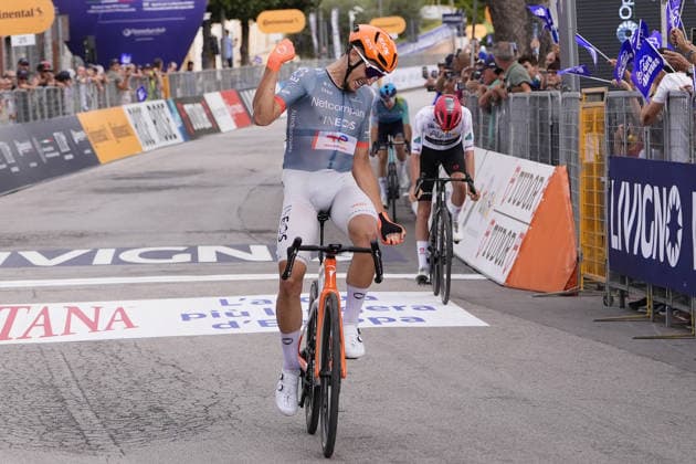 France s KÃ vin Vauquelin of Netcompany Ineos winner of the stage during the Giro d™Abruzzo, stage 4 from Silvi to Controguerra (182 km) - Abruzzo, Italy - Friday, September 18, 2026. - cycling.  Copyright: xFabioxFerrari LaPressex