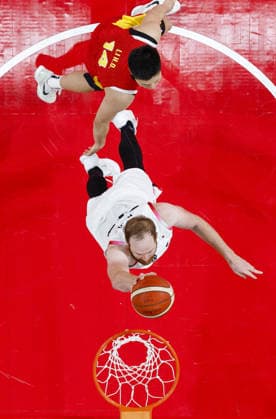 Aichi-Nagoya Asian Games: Basketball Japan s Alex Kirk dunks during the third quarter of a men s basketball semifinal match against China at the Aichi-Nagoya Asian Games at Aichi International Arena in Nagoya, central Japan, on Sept. 18, 2026.  A14AA0005627846P