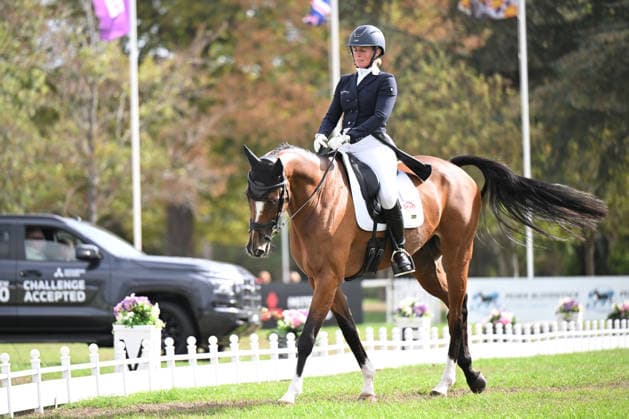 RECORD DATE NOT STATED 18th September 2026; Blenheim Palace, Woodstock, Oxfordshire, England; Blenheim Palace International Horse Trials, Day 2; Brandon Corrievrechan ridden by Jodie Amos of Great Britain during the dressage SimonxWest