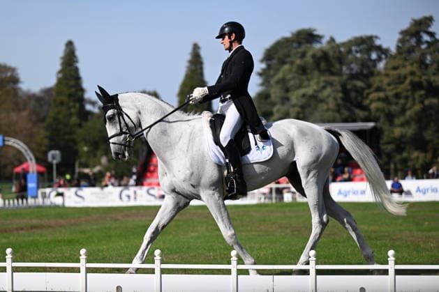 RECORD DATE NOT STATED 18th September 2026; Blenheim Palace, Woodstock, Oxfordshire, England; Blenheim Palace International Horse Trials, Day 2; Monbeg Stone Town ridden by Jack Pinkney of Great Britain during the dressage SimonxWest