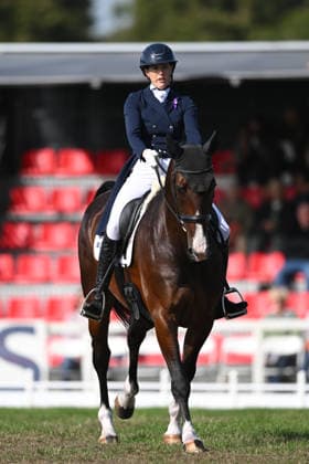 RECORD DATE NOT STATED 18th September 2026; Blenheim Palace, Woodstock, Oxfordshire, England; Blenheim Palace International Horse Trials, Day 2; Klaas-Jan B ridden by Emily Young-Jamieson of Great Britain during the dressage SimonxWest