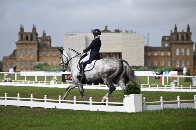 RECORD DATE NOT STATED 18th September 2026; Blenheim Palace, Woodstock, Oxfordshire, England; Blenheim Palace International Horse Trials, Day 2; Onceuponatime ridden by Sarah Ennis of Ireland during the dressage SimonxWest