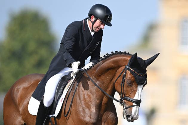 RECORD DATE NOT STATED 18th September 2026; Blenheim Palace, Woodstock, Oxfordshire, England; Blenheim Palace International Horse Trials, Day 2; Bart 18 ridden by Nicolai Aldinger of Germany during the dressage SimonxWest