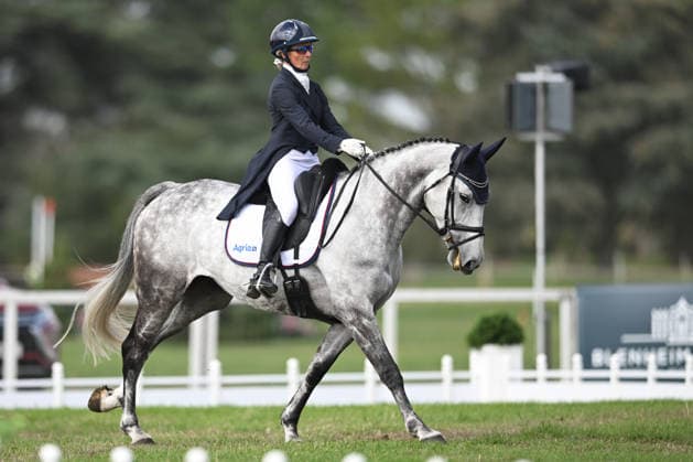 RECORD DATE NOT STATED 18th September 2026; Blenheim Palace, Woodstock, Oxfordshire, England; Blenheim Palace International Horse Trials, Day 2; Onceuponatime ridden by Sarah Ennis of Ireland during the dressage SimonxWest