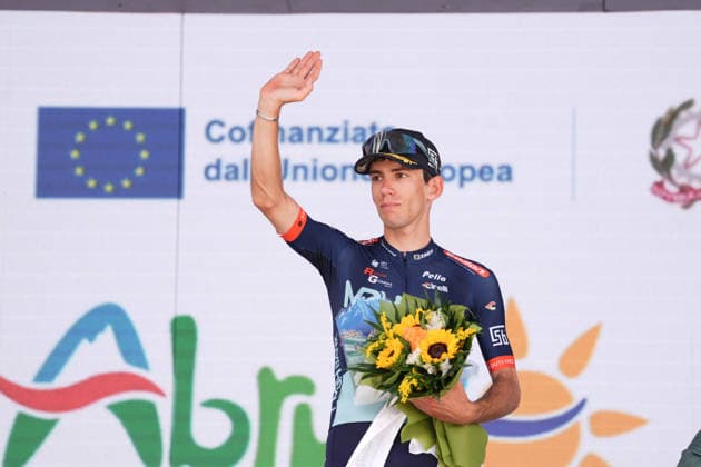 France s Kevin Vauquelin of Netcompany Ineos winner of the stage and race during the Giro d™Abruzzo, stage 4 from Silvi to Controguerra (182 km) - Abruzzo, Italy - Friday, September 18, 2026. - cycling.  Copyright: xMassimoxPaolone LaPressex