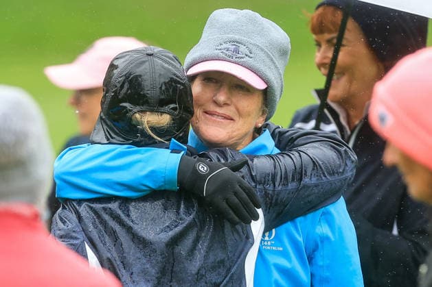 REPRO FREE *PRESS RELEASE NO REPRODUCTION FEE* EDITORIAL USE ONLY 2026 AIG All-Ireland Semi Finals, Ennis Golf Club, Clare 18 9 2026 Women s Intermediate Foursomes Naas™ Audrey Quinn celebrates after the match Audrey Quinn celebrates after the match 18 9 2026  Copyright: xBryanxKeanex BK1_0795