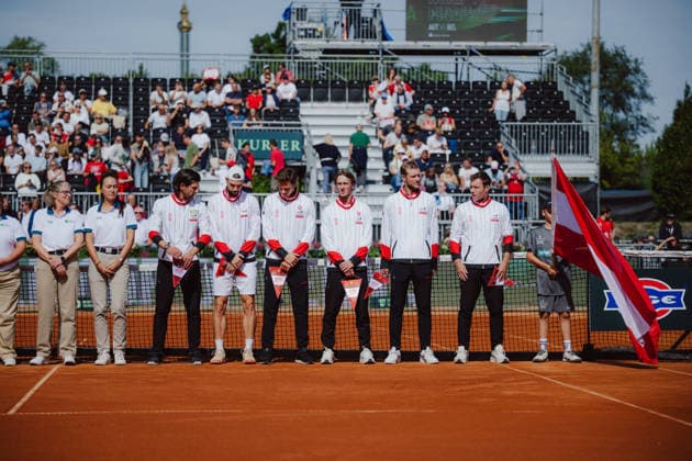 TENNIS - Davis Cup, AUT vs BEL VIENNA,AUSTRIA,18.SEP.26 - TENNIS - ITF Davis Cup, qualification round 2, Austria vs Belgium. Image shows the team of Austria.  GEPAxpictures xAlexanderxSolc