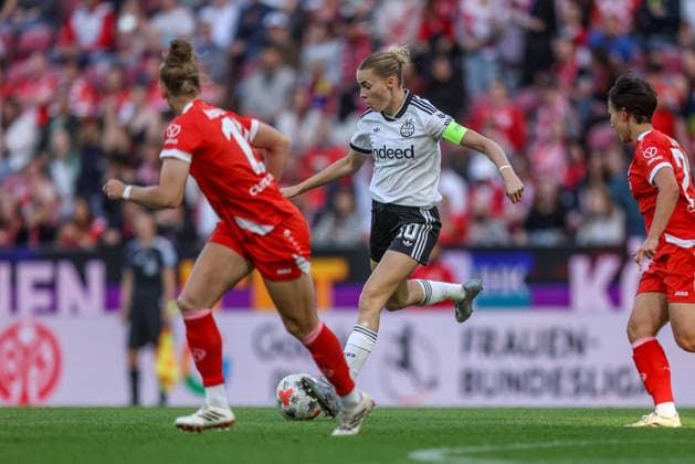 GER, Mainz, FSV Mainz 05 vs. Eintracht Frankfurt, Google Pixel Women s Bundesliga, Soccer, DFB, 2026–2027 Season, MEWA Arena, Matchday 5 in pictures (from left): DFB, DFL. REGULATIONS PROHIBIT ANY USE OF PHOTOGRAPHS AS IMAGE SEQUENCES AND OR QUASI-VIDEO, September 18, 2026 Copyright: HMBxMedia HendrikxHamelau