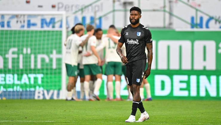 September 18, 2026 Soccer Season 2026–2027, Bundesliga 2, Matchday 6: SpVgg Greuther Fürth vs. Kleeblatt FC Magdeburg, FCM Sports Photo by Zink MeZi xmexzix. DFL regulations prohibit any use of photographs as image sequences and or quasi-video; for editorial use only. Moritz Broni Kwarteng 10, FC Magdeburg disappoints. Disappointment