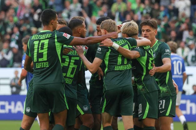 September 18, 2026, xgox, Soccer, 2. Bundesliga, VfL Wolfsburg vs. SV Darmstadt 98, Alexander Bernhardsson (Wolfsburg), 17 Celebrations, Goal celebration, cheering the goal, celebrate the goal, celebration DFL DFB REGULATIONS PROHIBIT ANY USE OF PHOTOGRAPHS as IMAGE SEQUENCES and or QUASI-VIDEO Wolfsburg