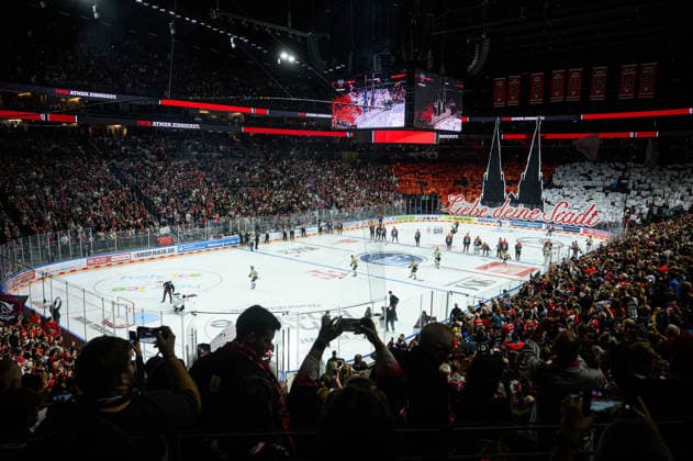 COLOGNE, GERMANY - 18 SEPTEMBER, 2026: - The PENNY DEL Ice hockey, Eishockey match Koelner Haie vs. Grizzlys Wolfsburg at LANXESS arena.  Copyright: xVitaliixKliuievx