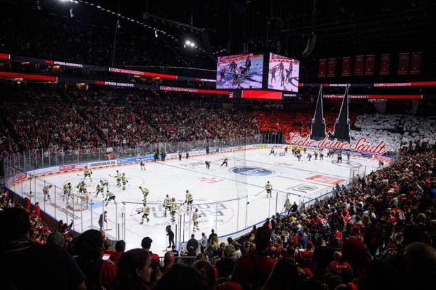 COLOGNE, GERMANY - 18 SEPTEMBER, 2026: - The PENNY DEL Ice hockey, Eishockey match Koelner Haie vs. Grizzlys Wolfsburg at LANXESS arena.  Copyright: xVitaliixKliuievx