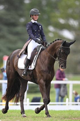 RECORD DATE NOT STATED 18th September 2026; Blenheim Palace, Woodstock, Oxfordshire, England; Blenheim Palace International Horse Trials, Day 2; Hidden Gold ridden by Kelli Frewin of New Zealand during the dressage SimonxWest